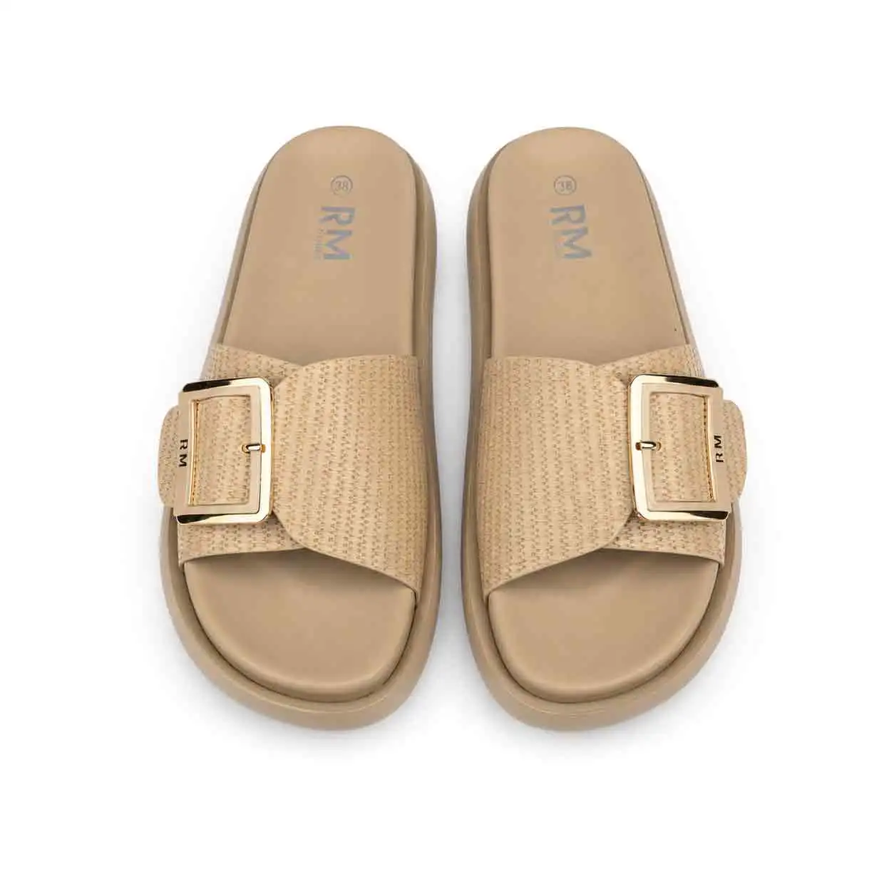Sandale Compense pour femme 8088 beige miniature
